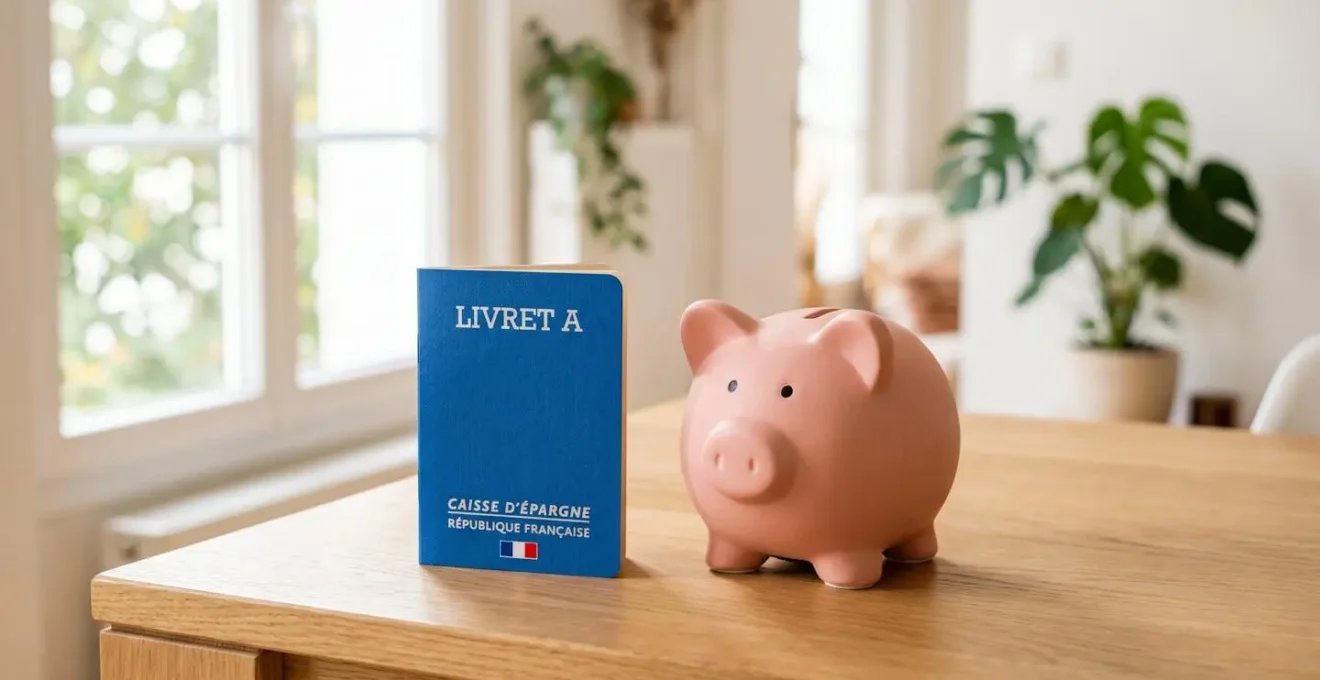 Livret A et tirelire, symboles de l'épargne enfant.